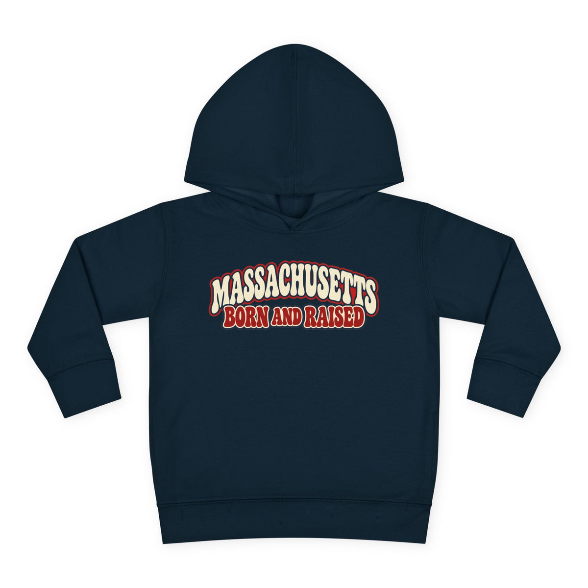 Massachusetts Born and Raised Retro 1970s Unisex Toddler Pullover Fleece Hoodie