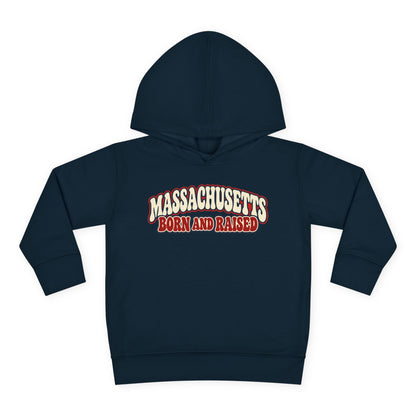 Massachusetts Born and Raised Retro 1970s Unisex Toddler Pullover Fleece Hoodie