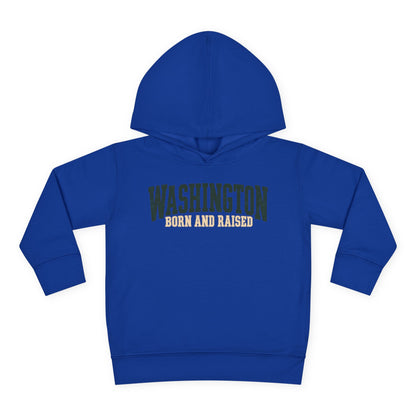 Washington Born and Raised Pacific Northwest Heritage Unisex Toddler Pullover Fleece Hoodie