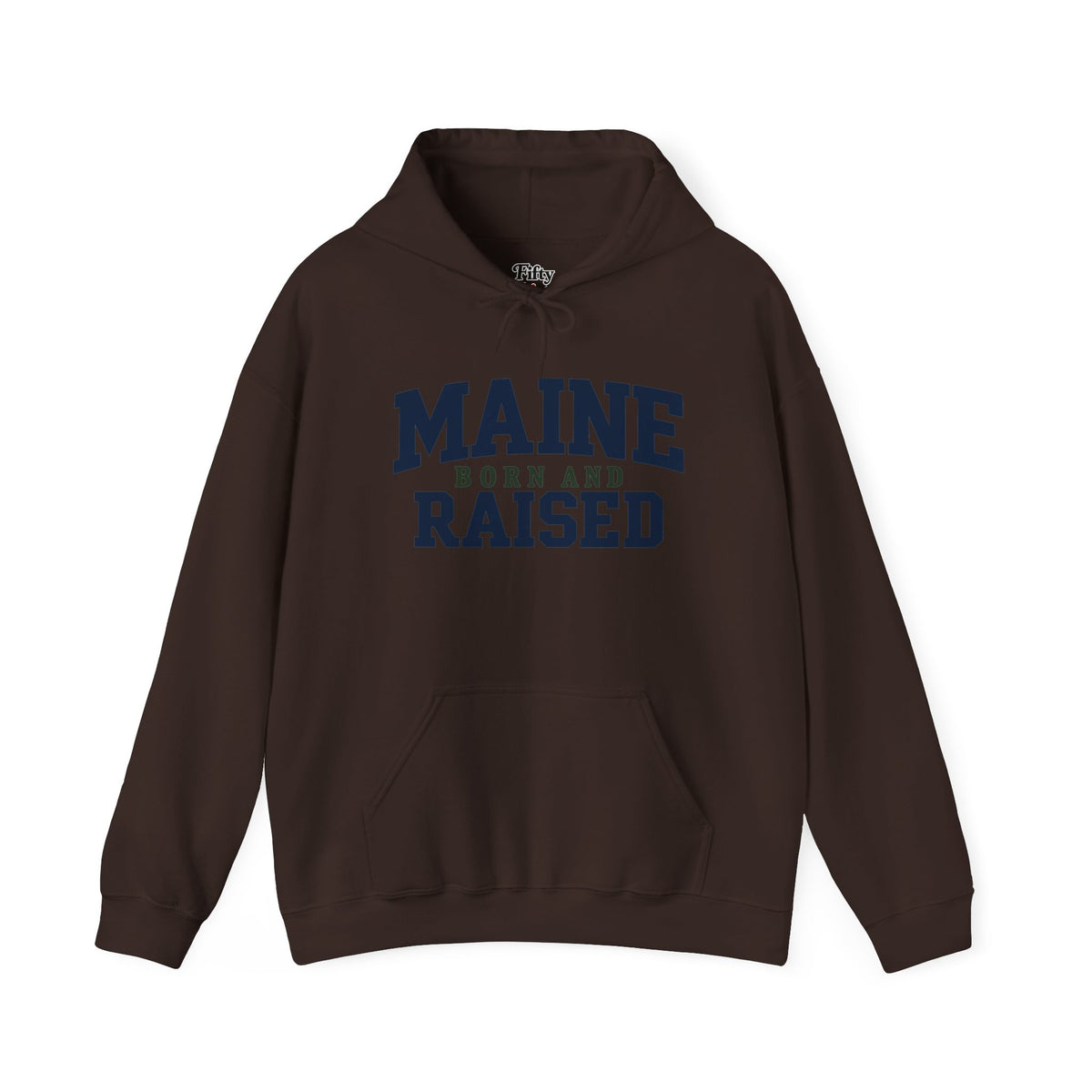 Maine Born and Raised Unisex Hoodie State Name Graphic