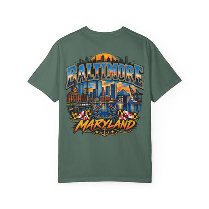 Baltimore Maryland Unisex Comfort Color 1717 Streetwear Graphic Tee