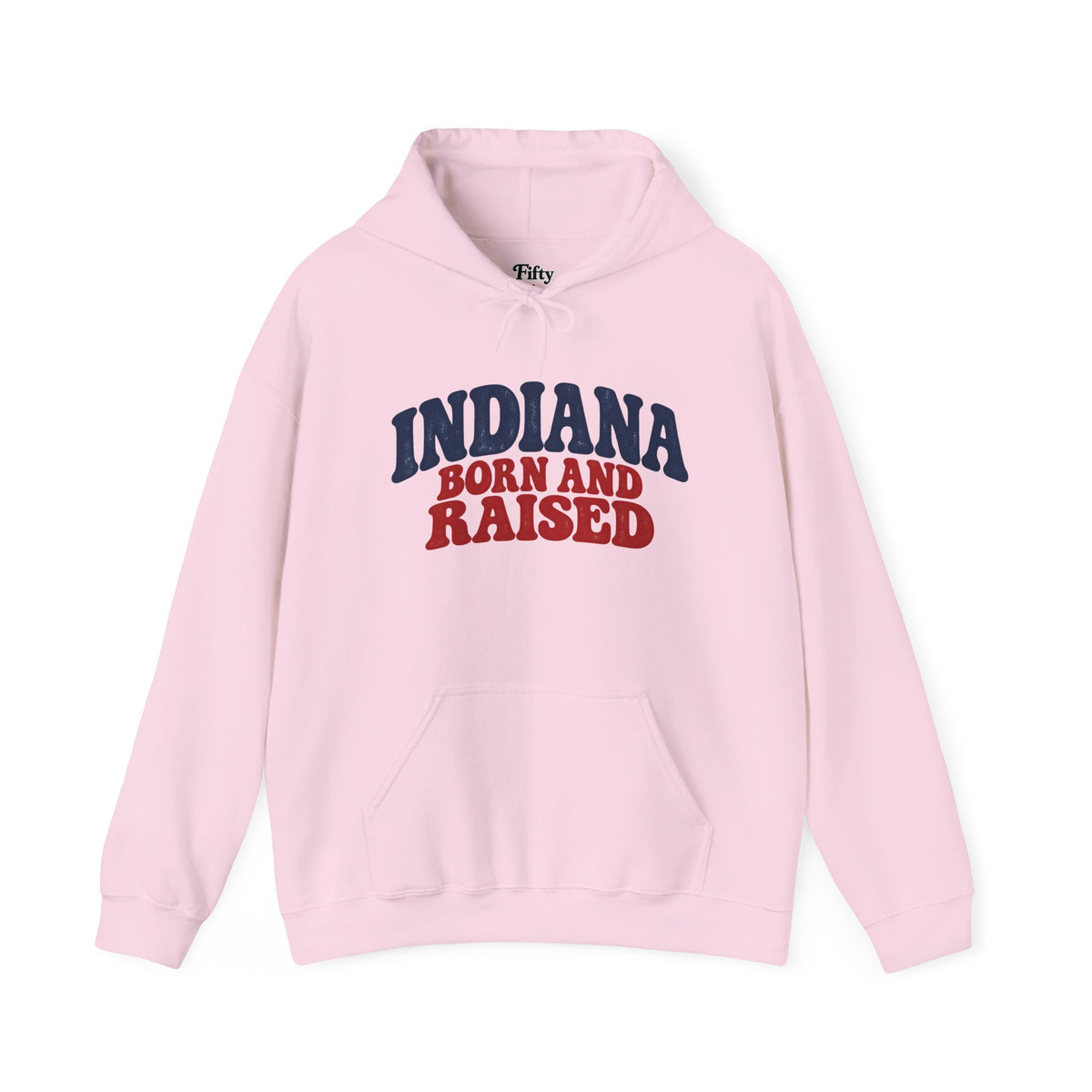Indiana Born and Raised Retro 1970s Unisex Hoodie Graphic