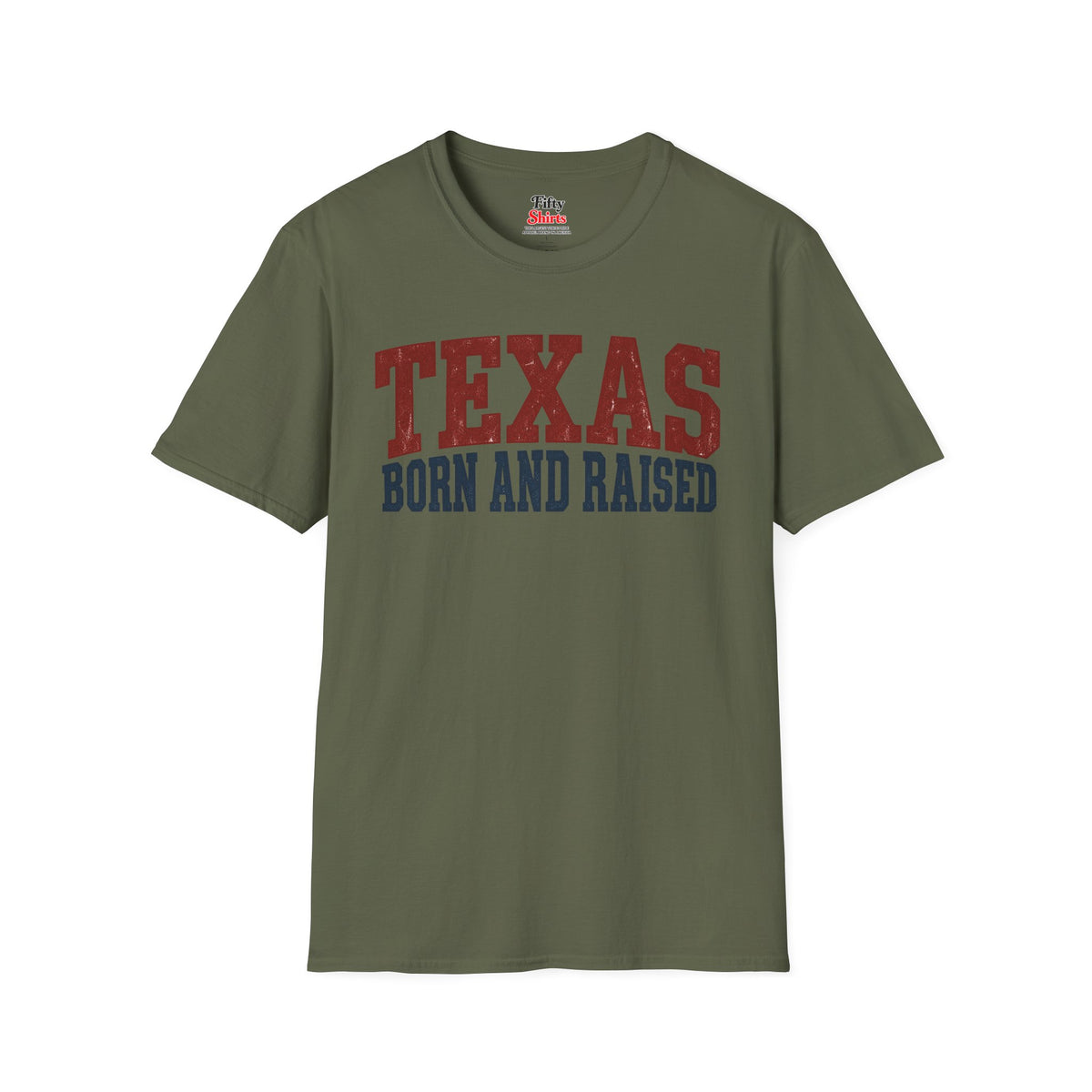 Texas Born And Raised Unisex Softstyle T Shirt State Name Graphic Tee