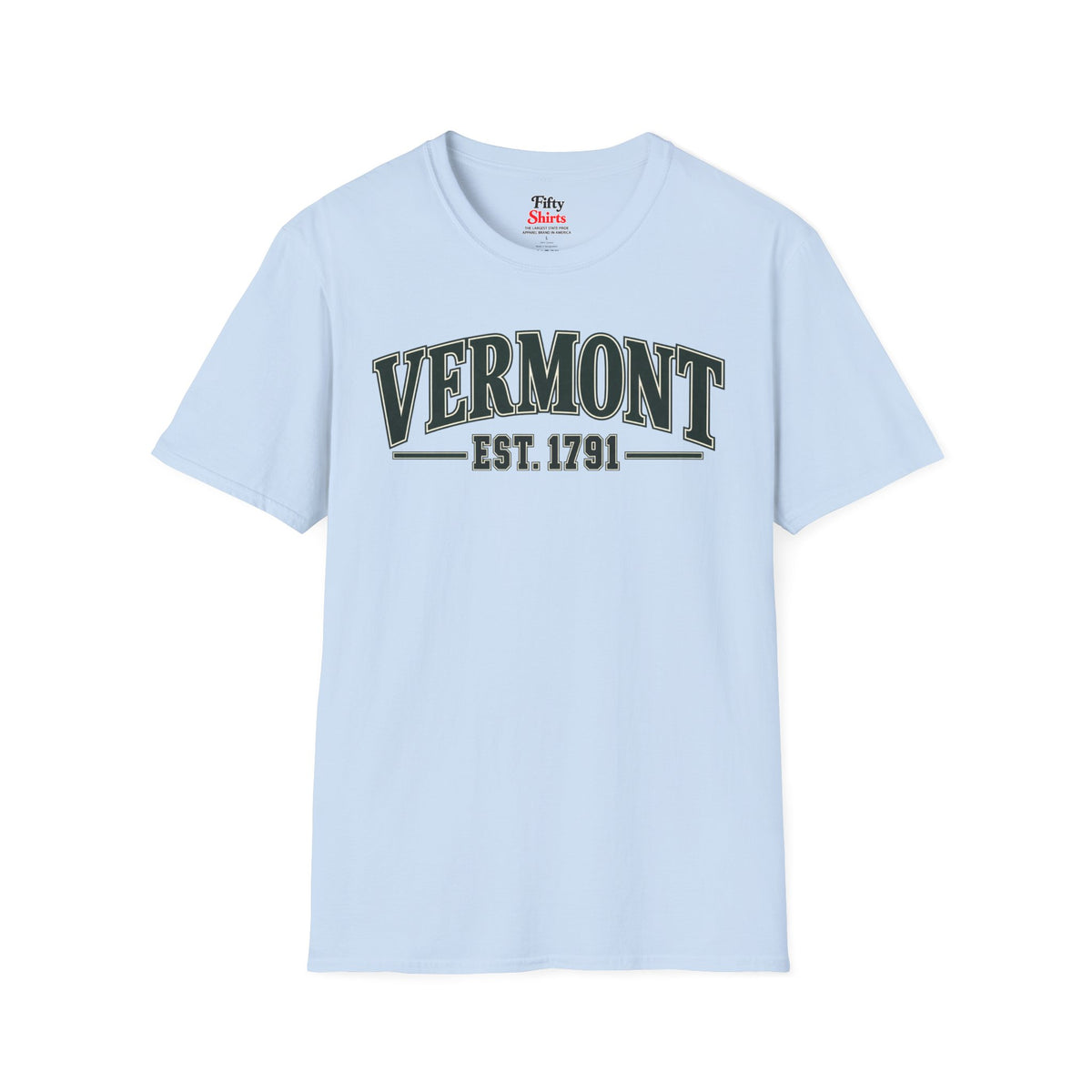 Vermont Est. 1791 Unisex Softstyle T Shirt State Name Graphic Tee