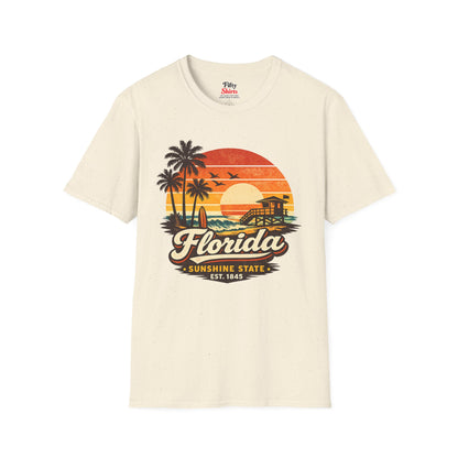 Florida Beach Sunset Unisex Softstyle T Shirt State Pride Graphic Tee Collections FS03