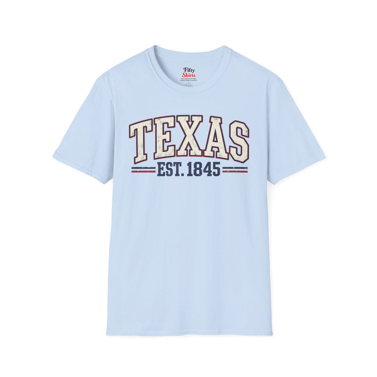 Texas Est. 1845 Unisex Softstyle T Shirt State Name Graphic Tee