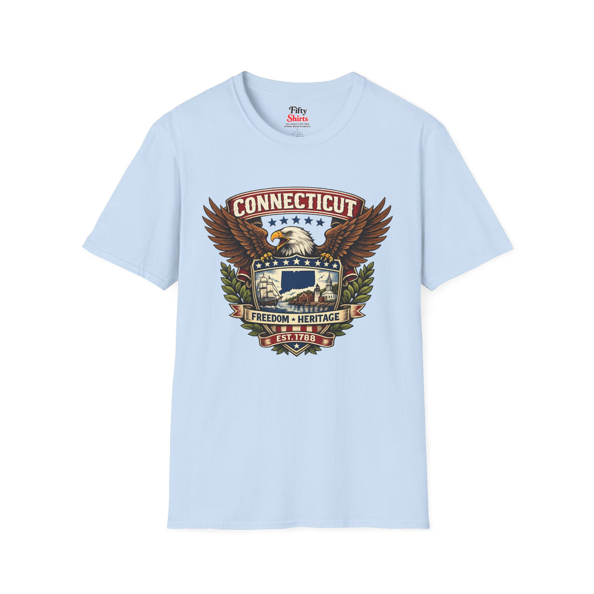 Connecticut American Eagle Unisex Softstyle T Shirt State Pride Graphic Tee Collections FS03