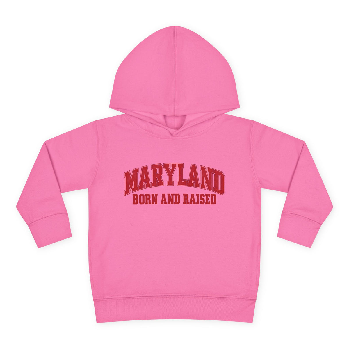 Maryland Born and Raised Classic Collegiate Unisex Toddler Pullover Fleece Hoodie