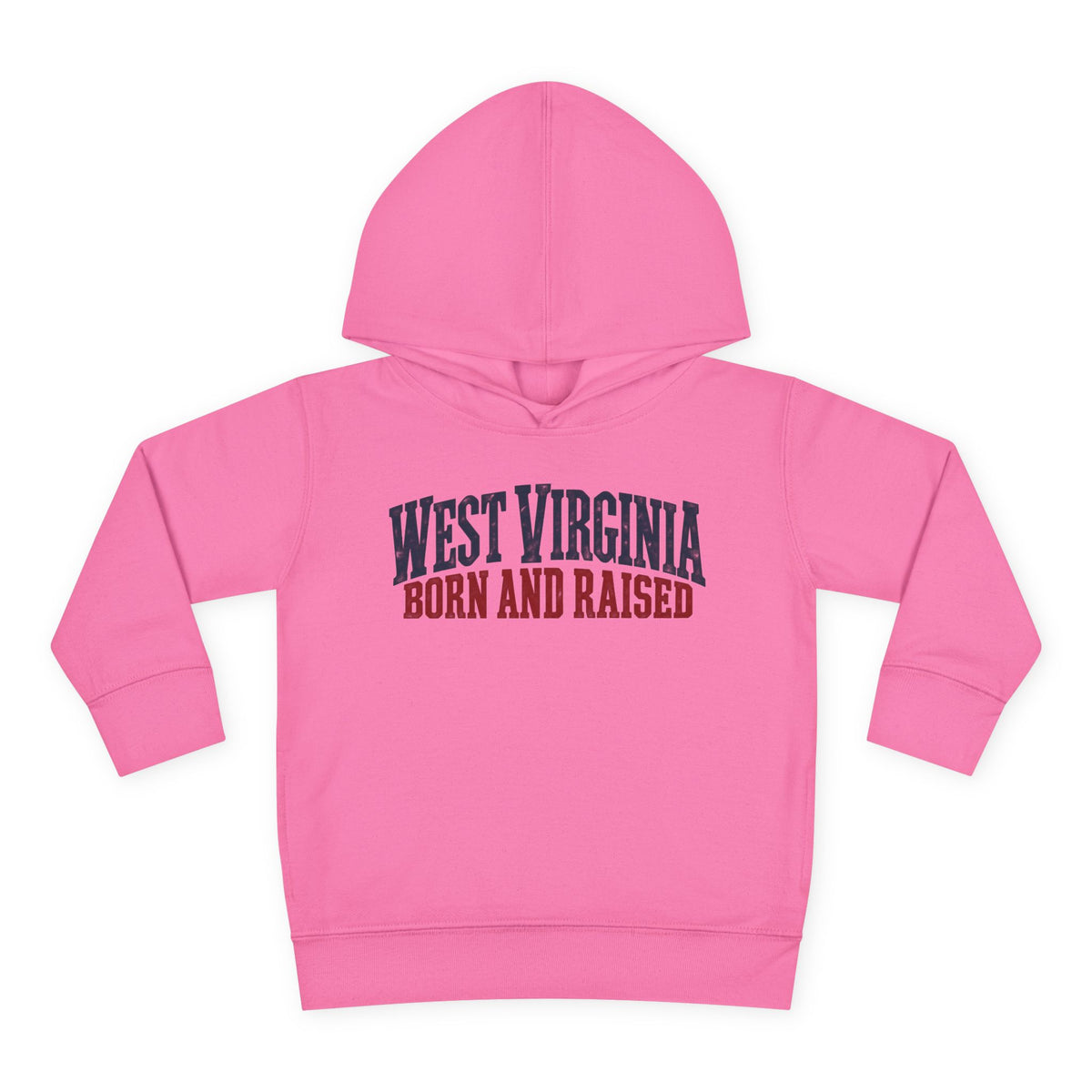 West Virginia Born and Raised Classic Americana Unisex Toddler Pullover Fleece Hoodie