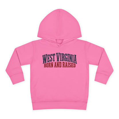 West Virginia Born and Raised Classic Americana Unisex Toddler Pullover Fleece Hoodie