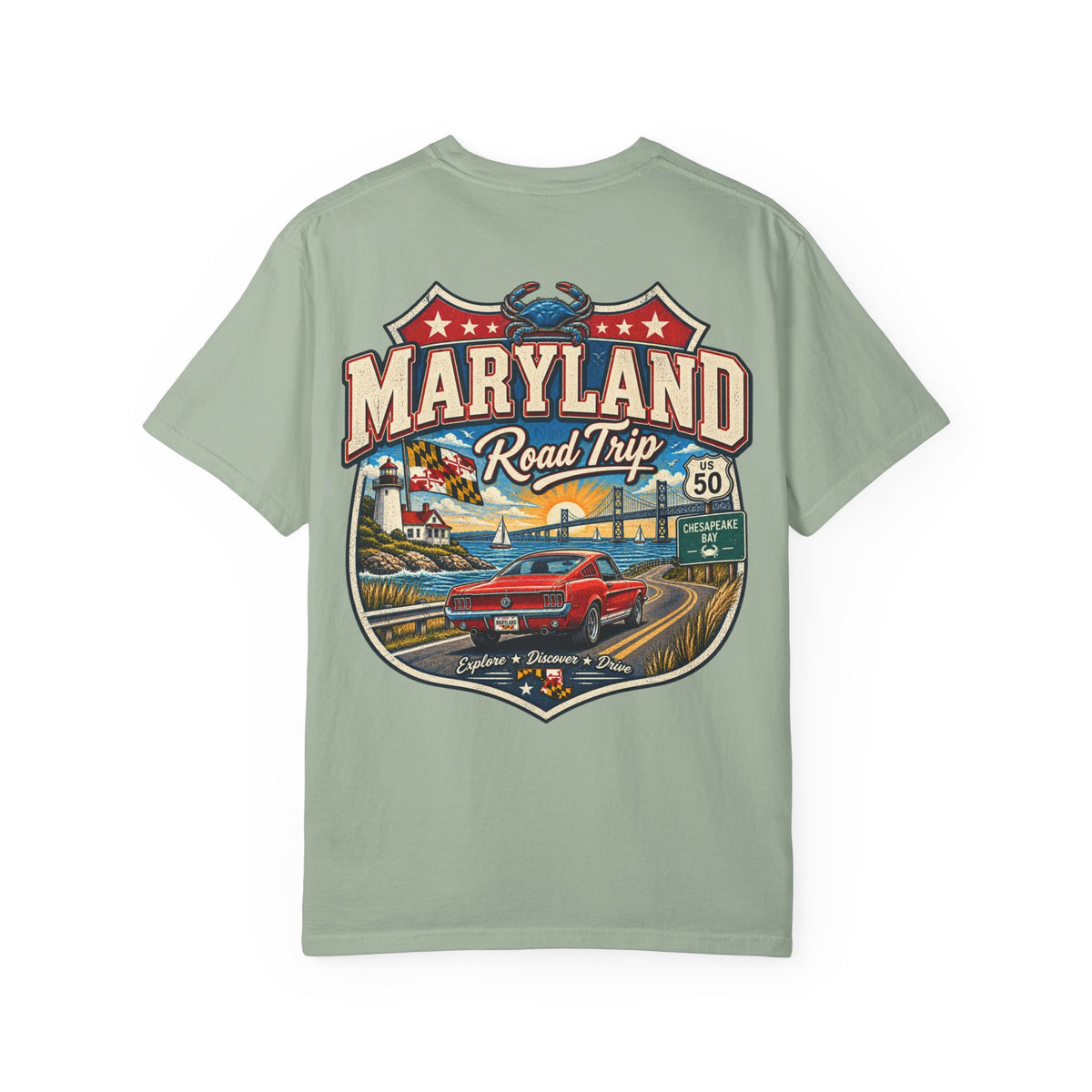 Maryland Road Trip Unisex Comfort Color 1717 Streetwear Graphic Tee