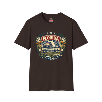 Florida Heritage Badge Unisex Softstyle T Shirt State Pride Graphic Tee Collections FS03