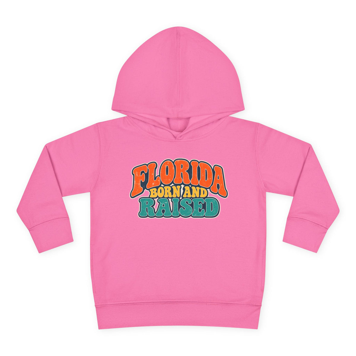 Florida Born and Raised Retro Sunshine State Unisex Toddler Pullover Fleece Hoodie