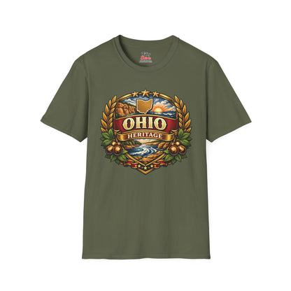 Ohio Heritage Badge Unisex Softstyle T Shirt State Pride Graphic Tee Collections FS03