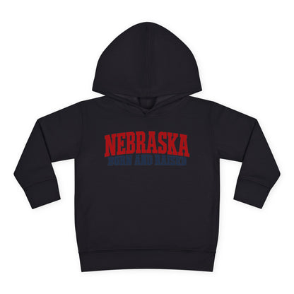Nebraska Born and Raised Rugged Workwear Unisex Toddler Pullover Fleece Hoodie
