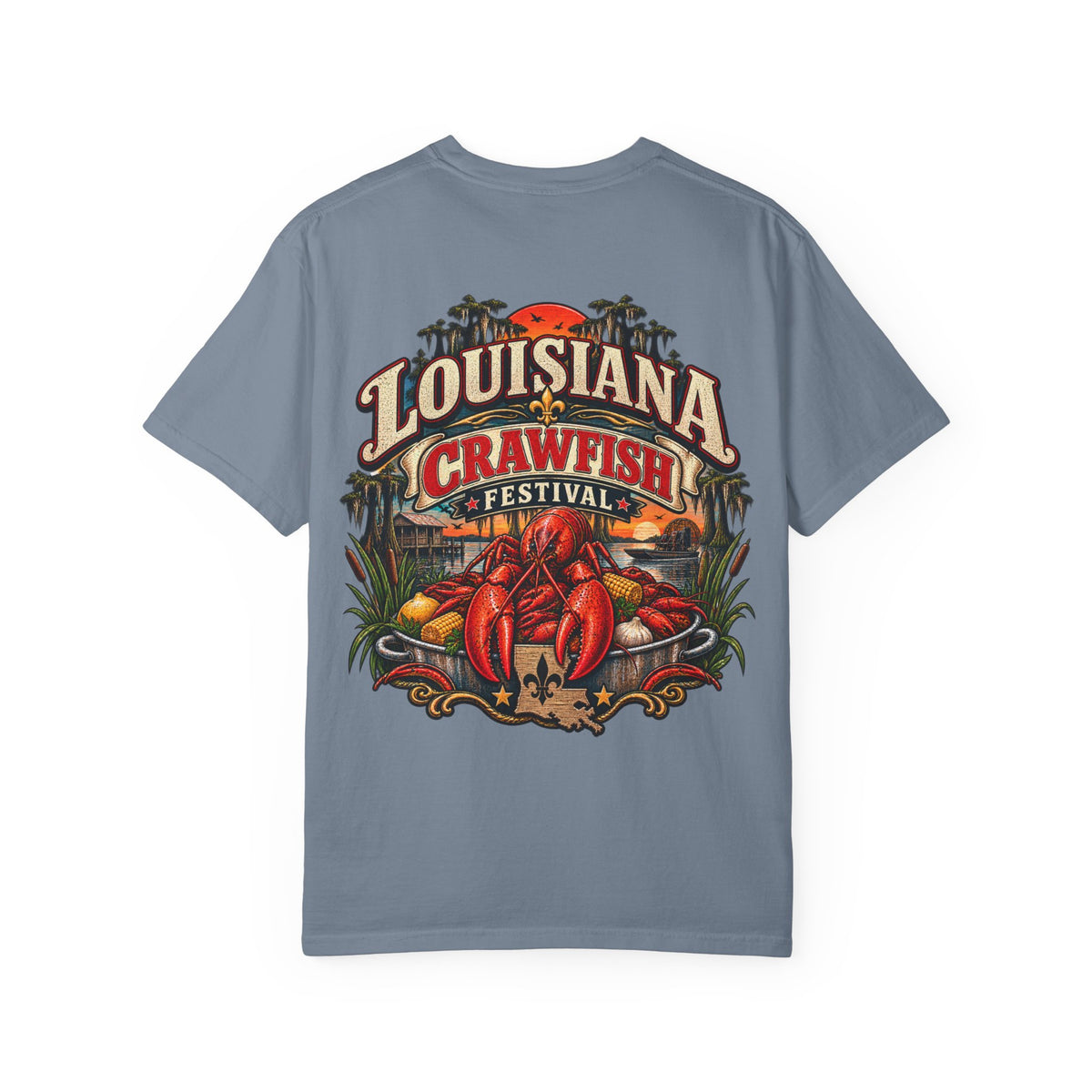 Louisiana Crawfish Festival Unisex Comfort Color 1717 Streetwear Graphic Tee