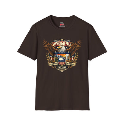 Wyoming Americana Eagle Unisex Softstyle T Shirt State Pride Graphic Tee Collections FS03