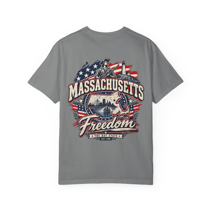 Massachusetts Freedom Unisex Comfort Color 1717 Streetwear Graphic Tee