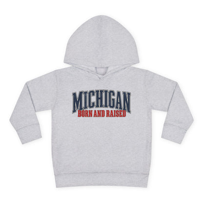 Michigan Born and Raised Luxury Vintage Streetwear Unisex Toddler Pullover Fleece Hoodie