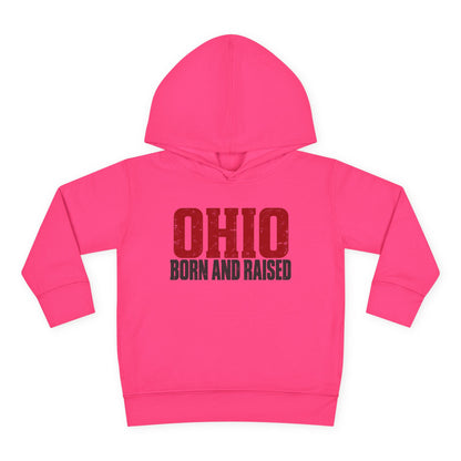 Ohio Born and Raised Minimal Heritage Unisex Toddler Pullover Fleece Hoodie