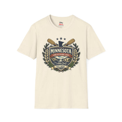 Minnesota Heritage Badge Unisex Softstyle T Shirt State Pride Graphic Tee Collections FS03