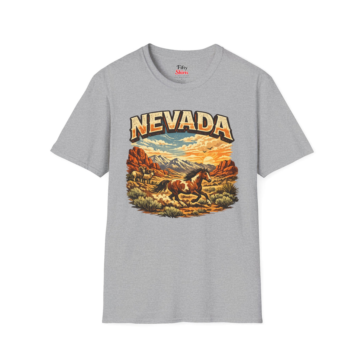 Nevada Wildlife Unisex Softstyle T Shirt State Pride Graphic Tee Collections FS03
