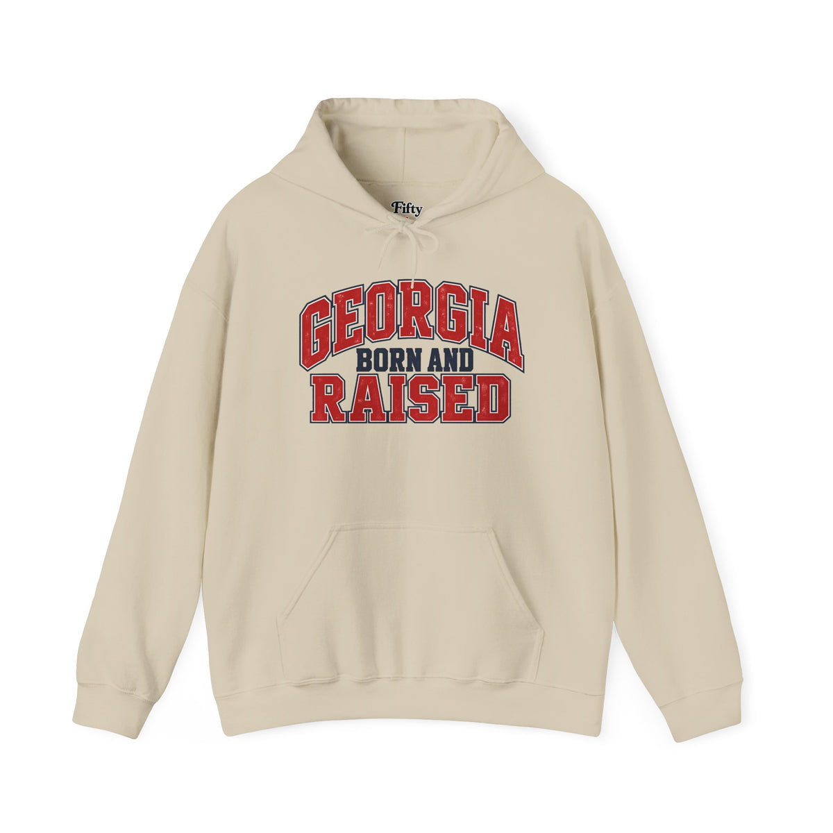 Georgia Born and Raised Unisex Hoodie State Name Graphic