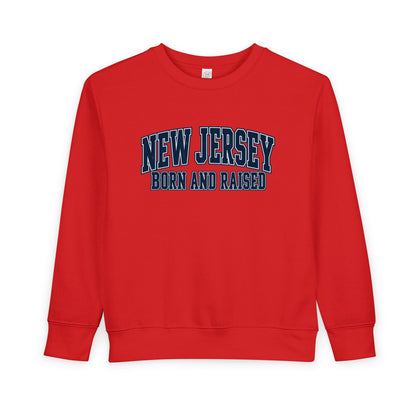 New Jersey Born and Raised Premium Collegiate Unisex Toddler Sweatshirt