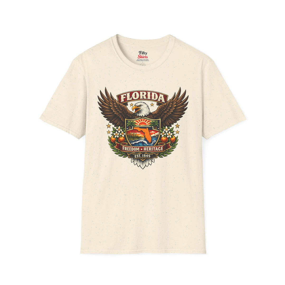 Florida Americana Eagle Unisex Softstyle T Shirt State Pride Graphic Tee Collections FS03