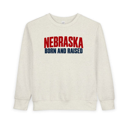 Nebraska Born and Raised Minimal Heritage Unisex Toddler Sweatshirt Graphic