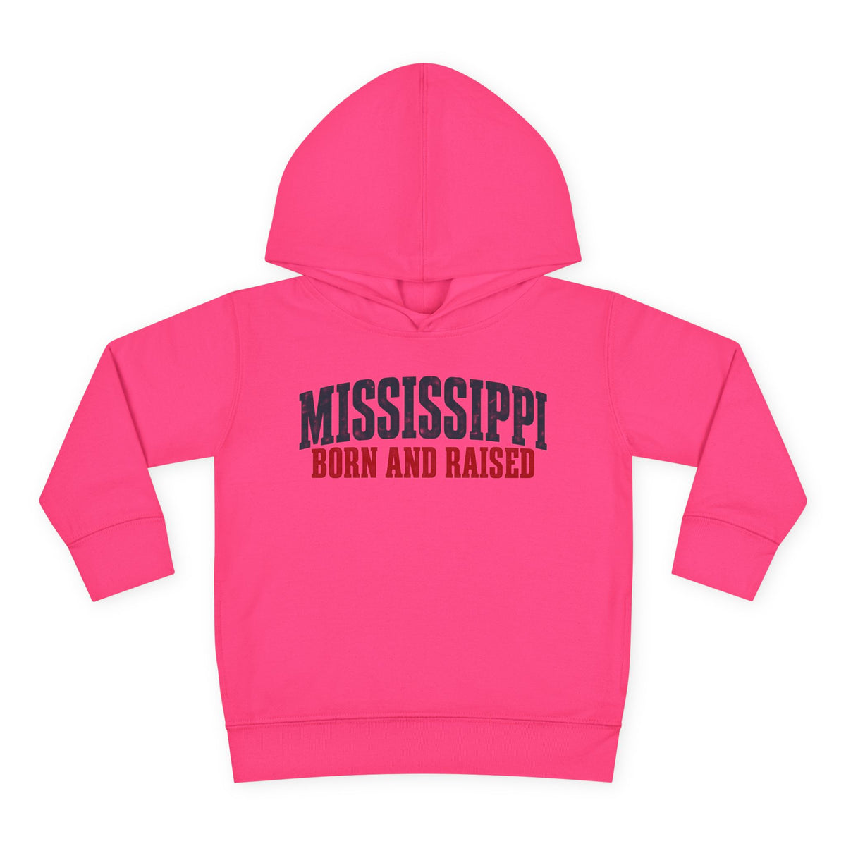 Mississippi Born and Raised Minimal Vintage Unisex Toddler Pullover Fleece Hoodie