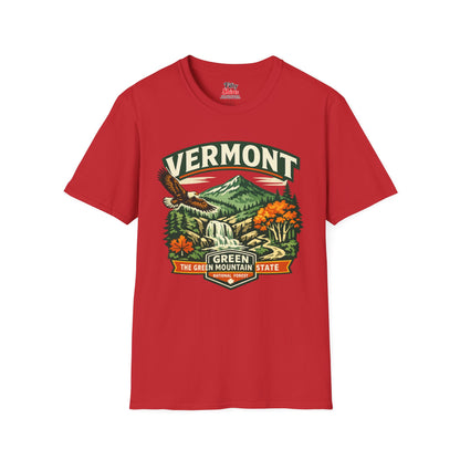 Vermont Green Mountain State Adventure Unisex Softstyle T Shirt State Pride Graphic Tee Collections FS03