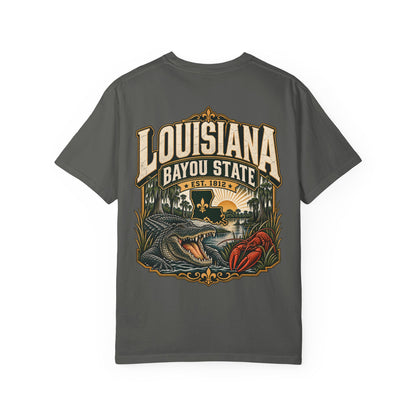 Louisiana Bayou Legacy Unisex Comfort Color 1717 Streetwear Graphic Tee