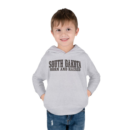 South Dakota Born and Raised Western Heritage Unisex Toddler Pullover Fleece Hoodie