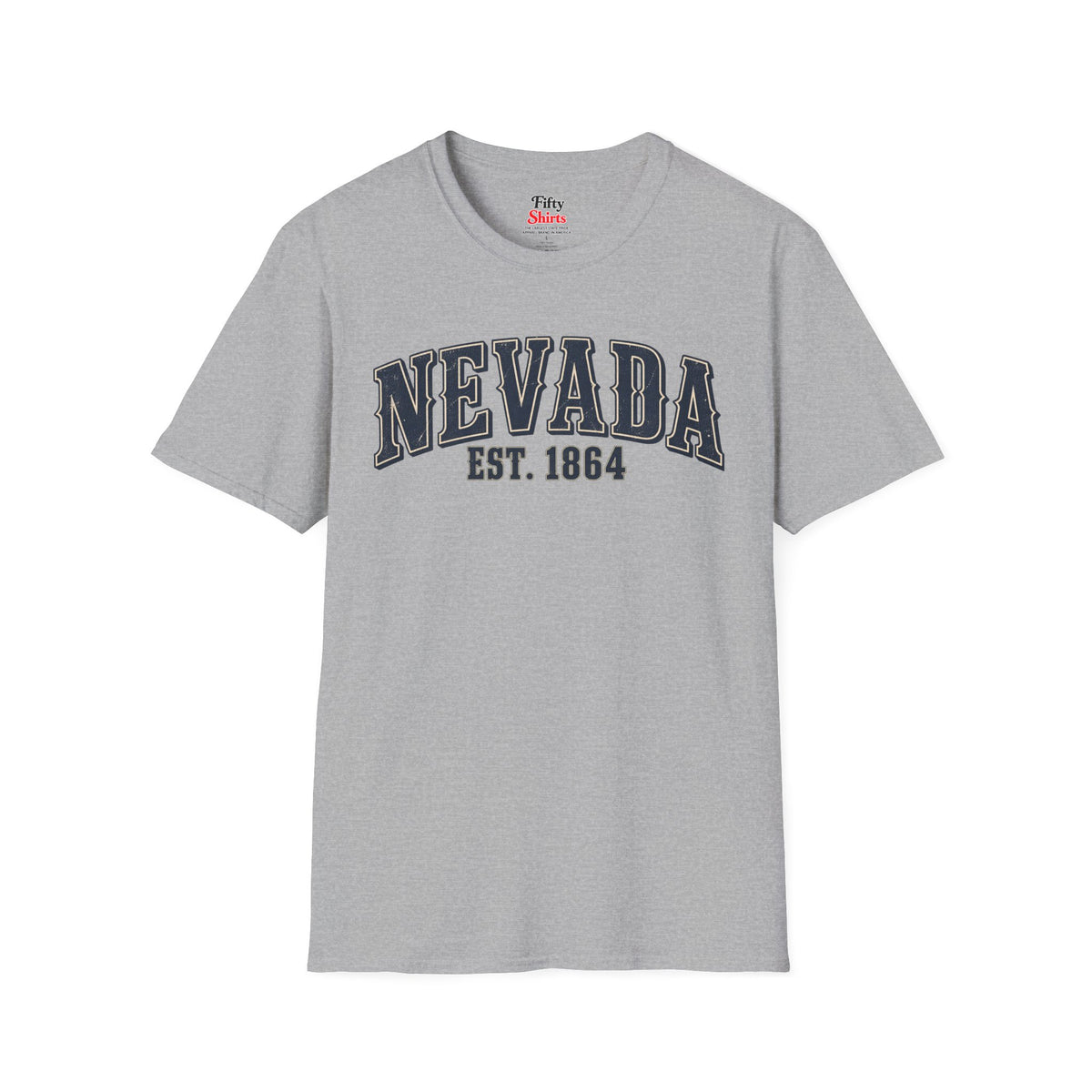 Nevada Est 1864 Unisex Softstyle T Shirt State Name Graphic Tee