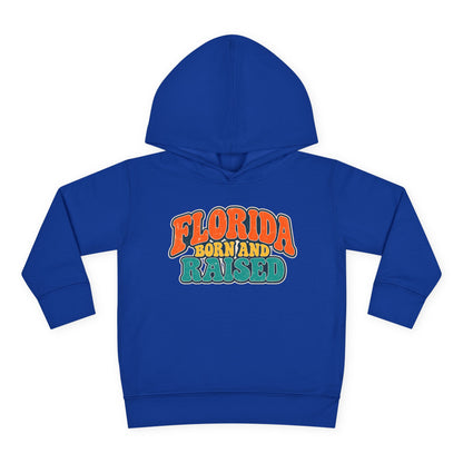 Florida Born and Raised Retro Sunshine State Unisex Toddler Pullover Fleece Hoodie
