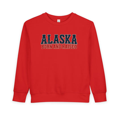 Alaska Born and Raised Western Bold Unisex Toddler Sweatshirt