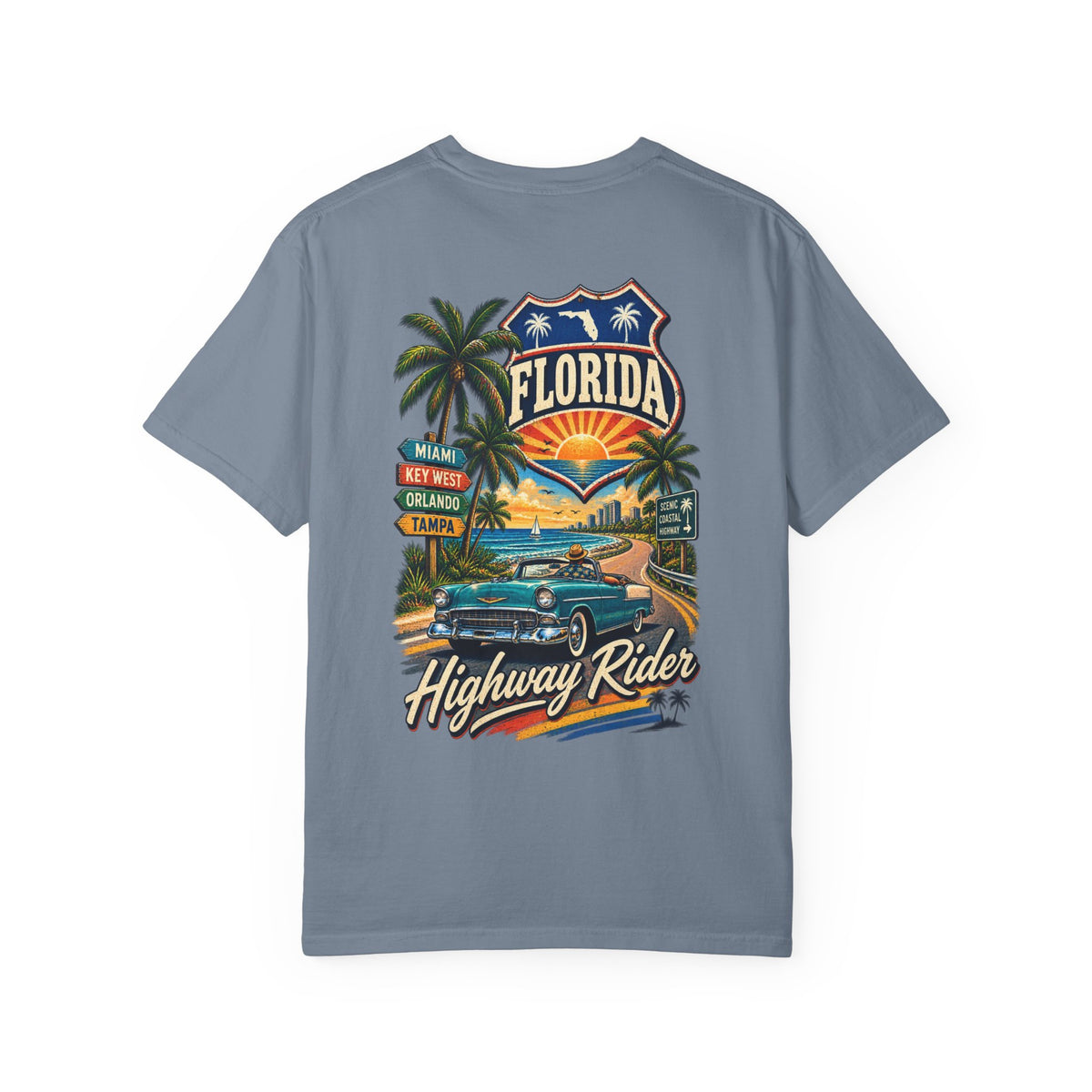Florida Highway Rider  Unisex Comfort Color 1717 Streetwear Graphic Tee