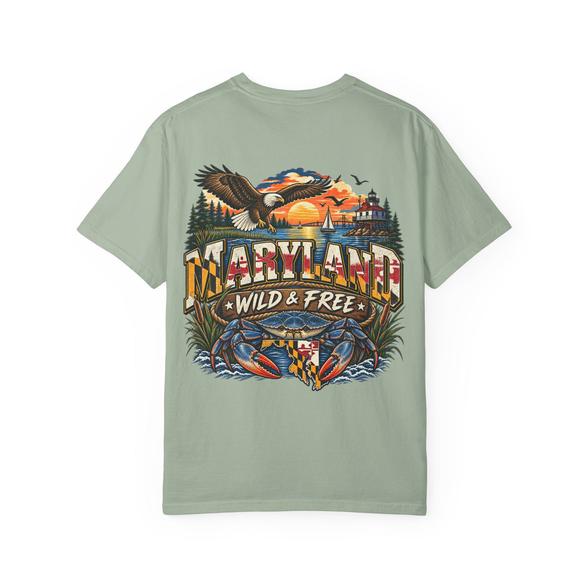 Maryland Wild & Free Unisex Comfort Color 1717 Streetwear Graphic Tee