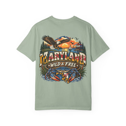 Maryland Wild & Free Unisex Comfort Color 1717 Streetwear Graphic Tee