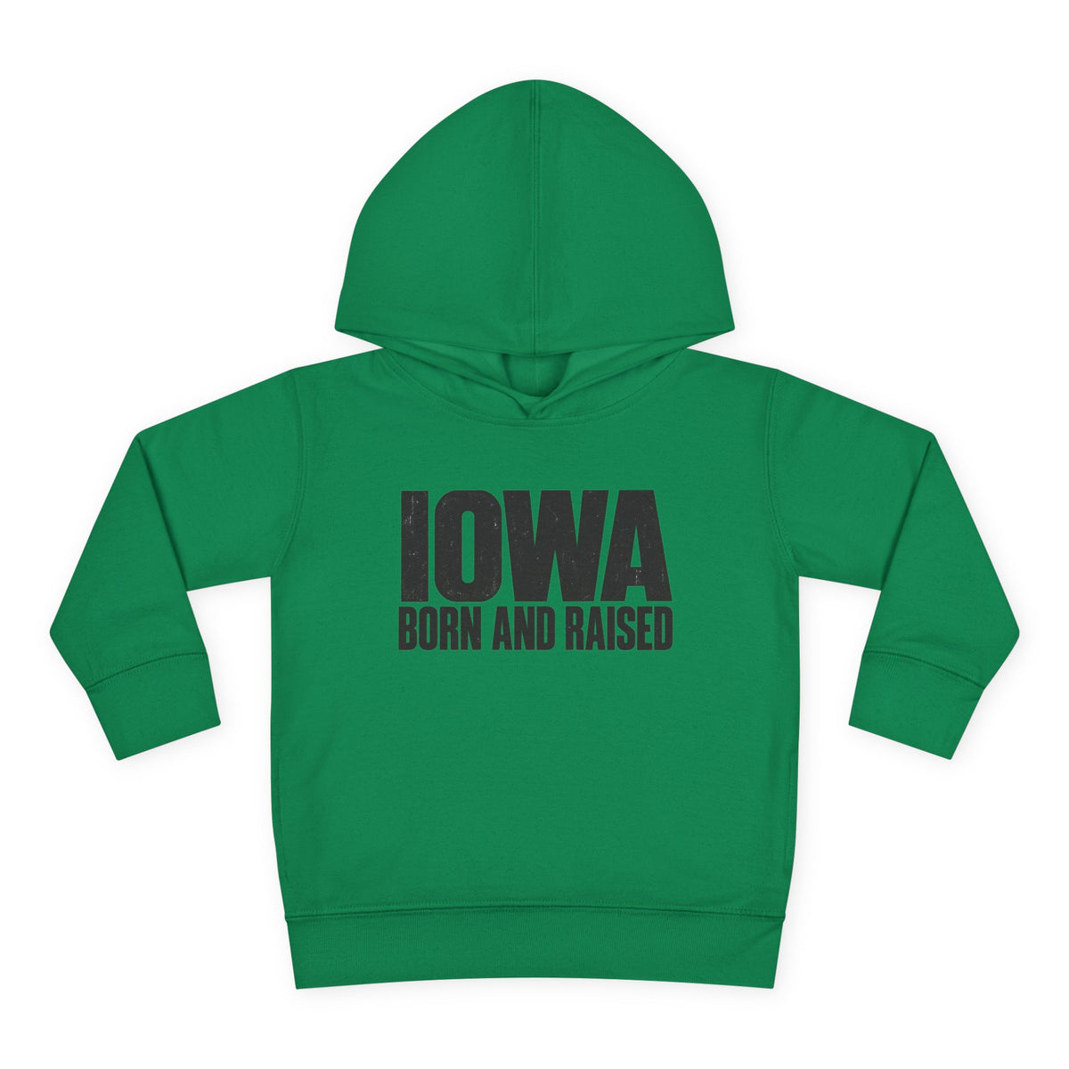 Iowa Born and Raised Modern Midwest Streetwear Unisex Toddler Pullover Fleece Hoodie