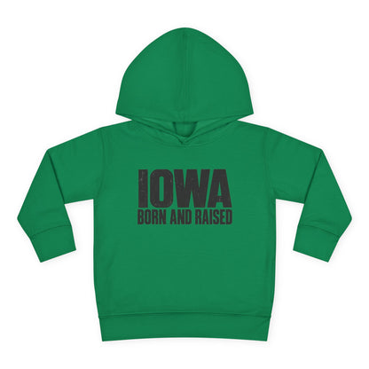 Iowa Born and Raised Modern Midwest Streetwear Unisex Toddler Pullover Fleece Hoodie