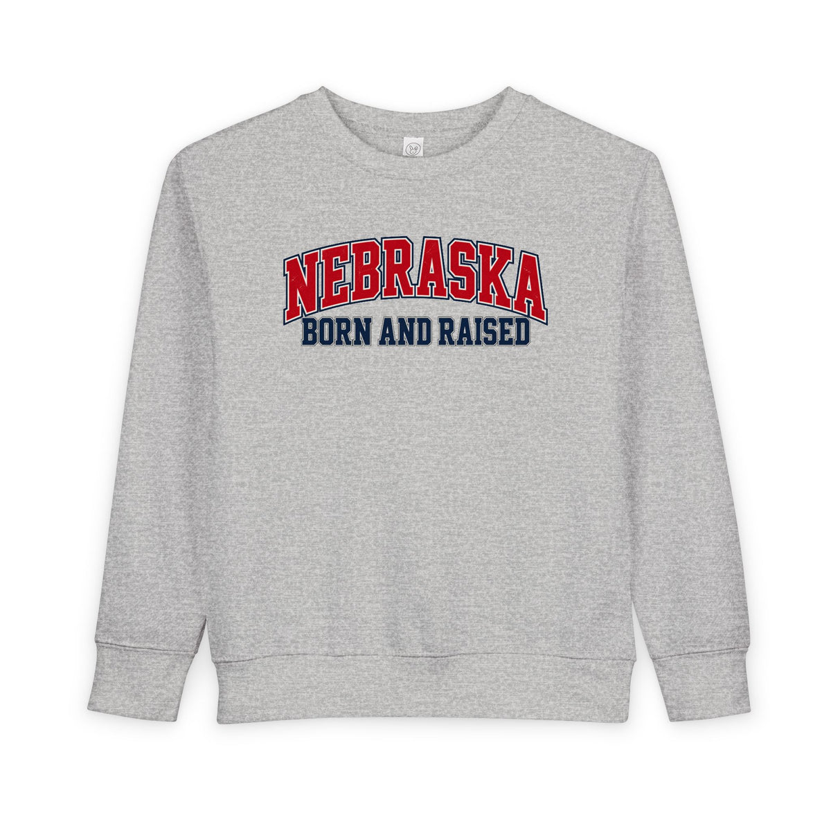 Nebraska Born and Raised Premium Collegiate Unisex Toddler Sweatshirt Graphic