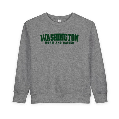 Washington Born and Raised Minimal Modern Unisex Toddler Sweatshirt