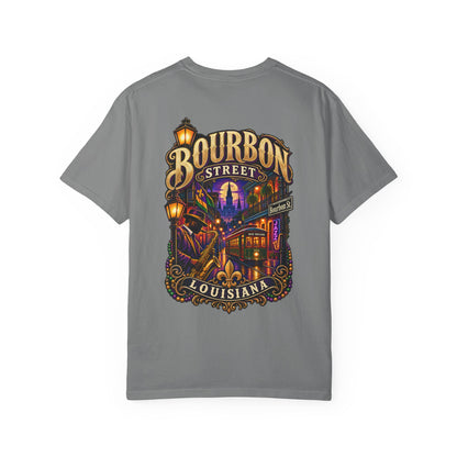 Louisiana Bourbon Street Nights Unisex Comfort Color 1717 Streetwear Graphic Tee