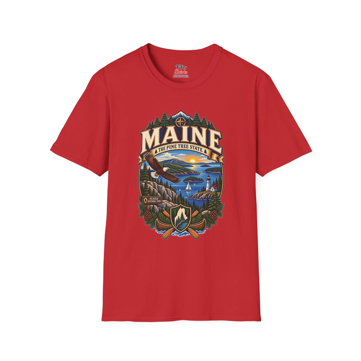 Pine Tree State Adventure Unisex Softstyle T Shirt State Pride Graphic Tee Collections FS03