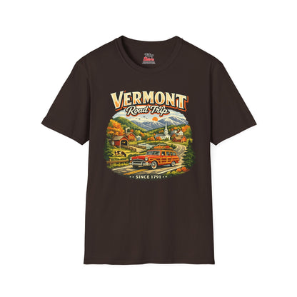 Vermont Road Trip Unisex Softstyle T Shirt State Pride Graphic Tee Collections FS03