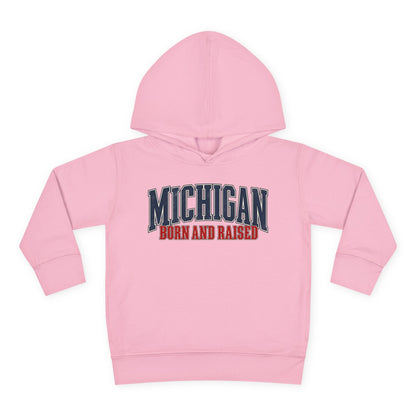 Michigan Born and Raised Luxury Vintage Streetwear Unisex Toddler Pullover Fleece Hoodie