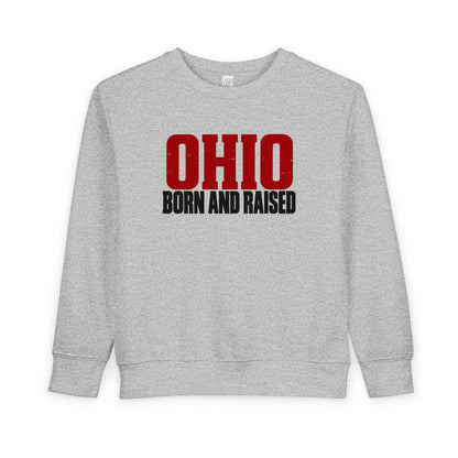 Ohio Born and Raised Minimal Heritage Unisex Toddler Sweatshirt