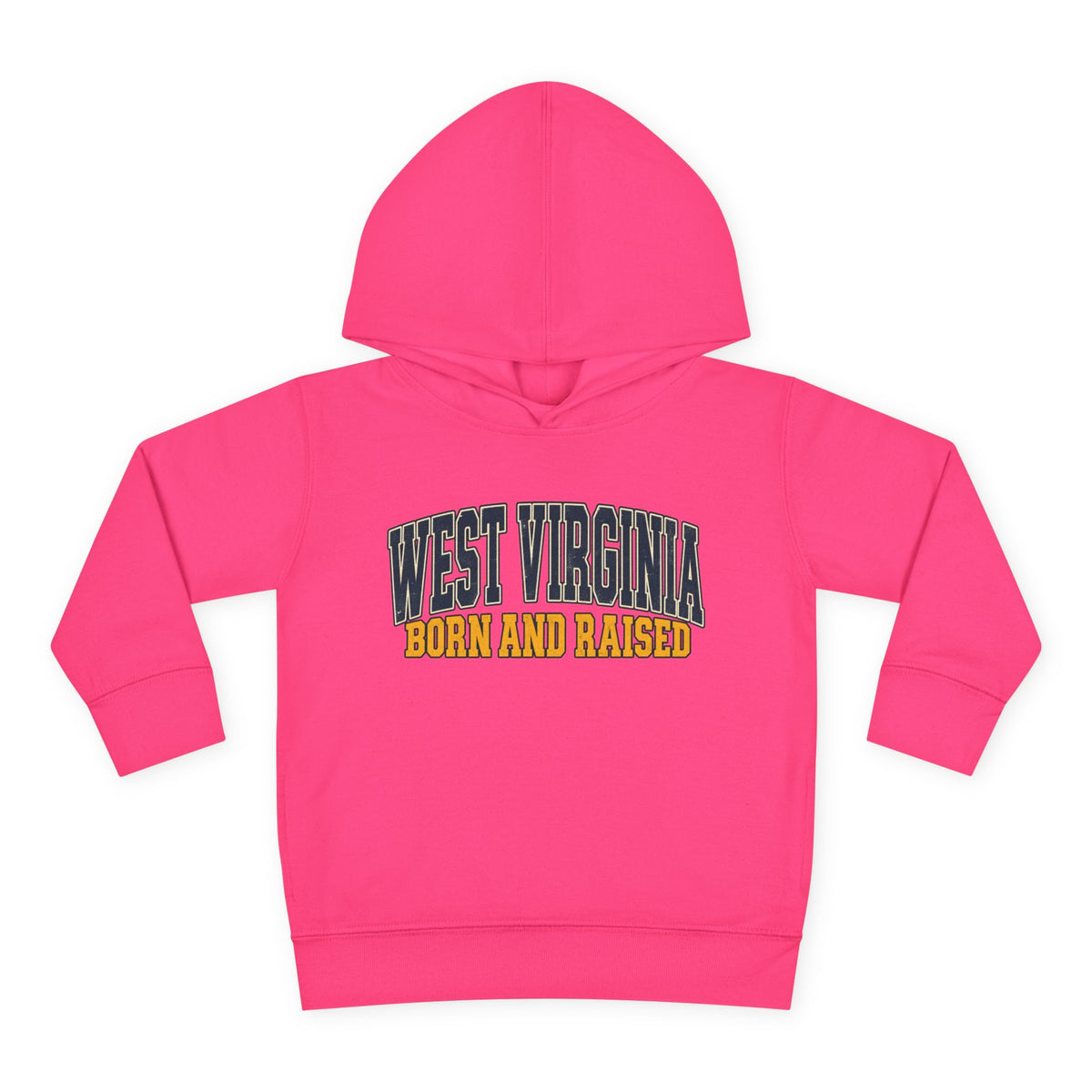West Virginia Born and Raised Vintage Americana Unisex Toddler Pullover Fleece Hoodie